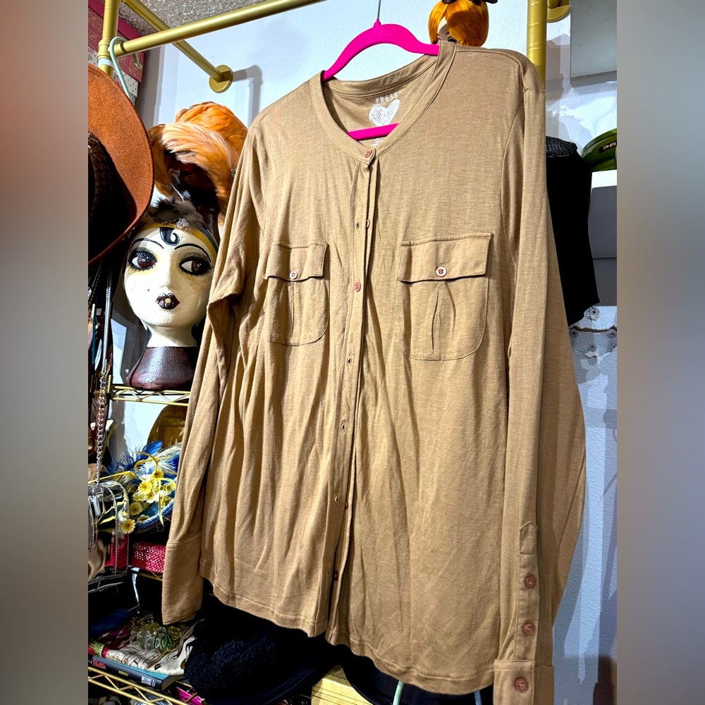 333 // PRESS L/S Modal blouse // 2X